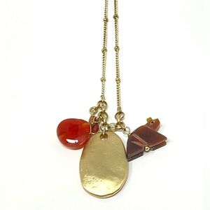 New Anthropologie Charm Stone Gold Necklace